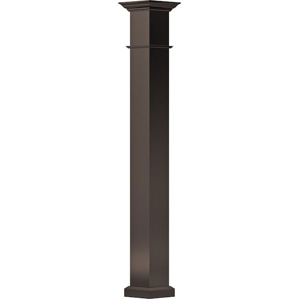 Ekena Millwork 9" x 9' Endura-Aluminum Wellington Style Column, Square Shaft For Post Wrap Installation Non-Tapered EA0909INPSCWEWE - main